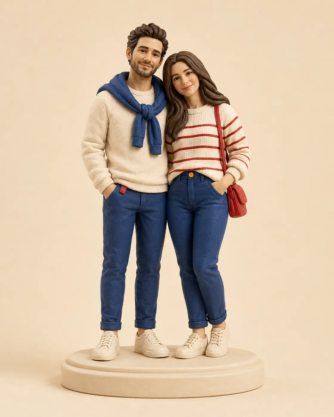 Concept image of a couple as a clay collectible